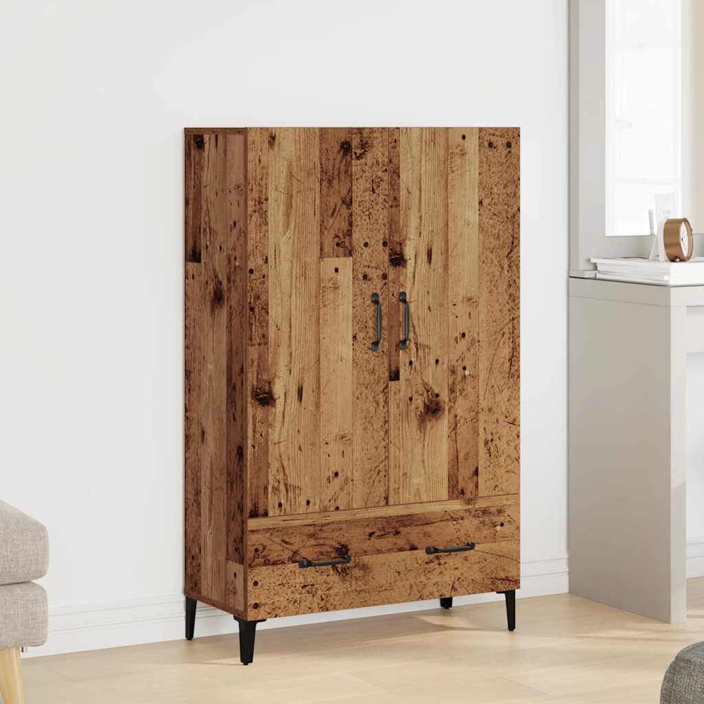 Tall cabinet, old wood, 70x31x115 cm, composite wood