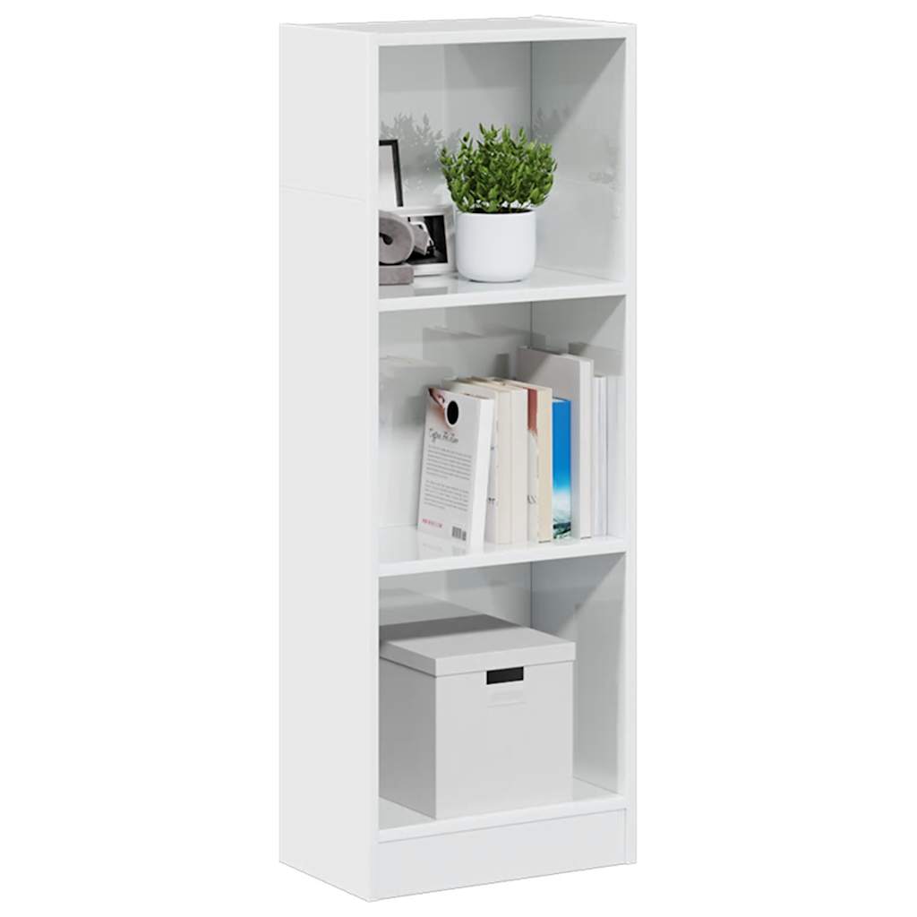 Bookcase, high-gloss white, 40x24x109 cm, engineered wood