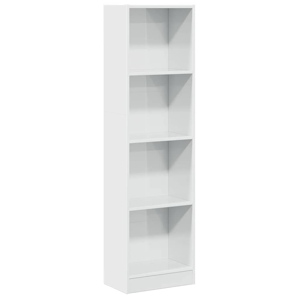 Bookcase, high-gloss white, 40x24x143 cm, engineered wood