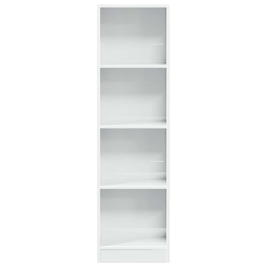 Bookcase, high-gloss white, 40x24x143 cm, engineered wood