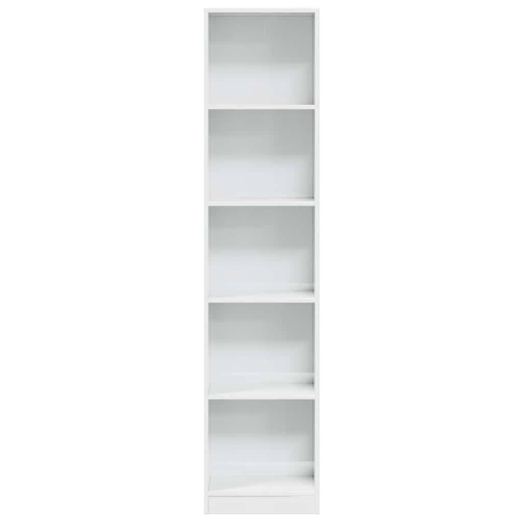 Bookcase, high-gloss white, 40x24x176 cm, engineered wood