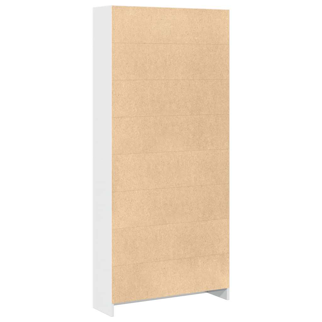 Bookcase, high-gloss white, 80x24x176 cm, engineered wood