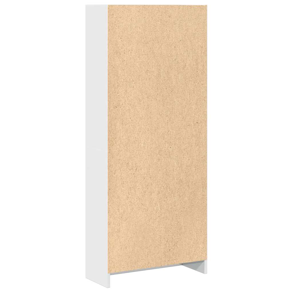 Bookcase, high-gloss white, 60x24x143 cm, engineered wood