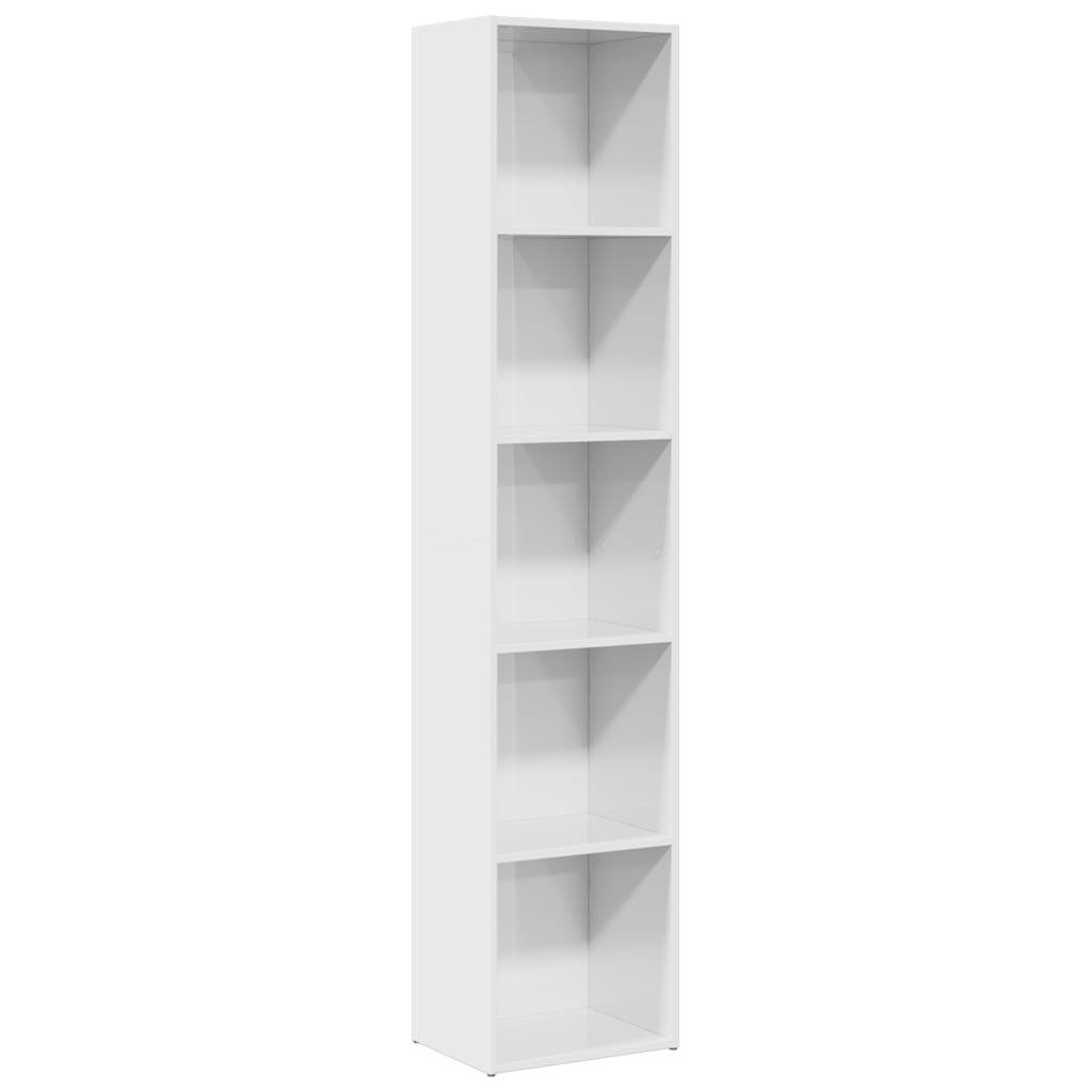 Bookcase, high-gloss white, 40x30x189 cm, engineered wood