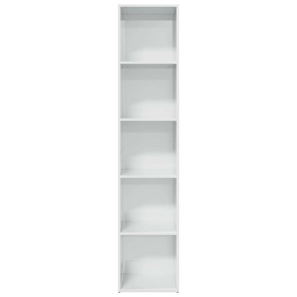 Bookcase, high-gloss white, 40x30x189 cm, engineered wood