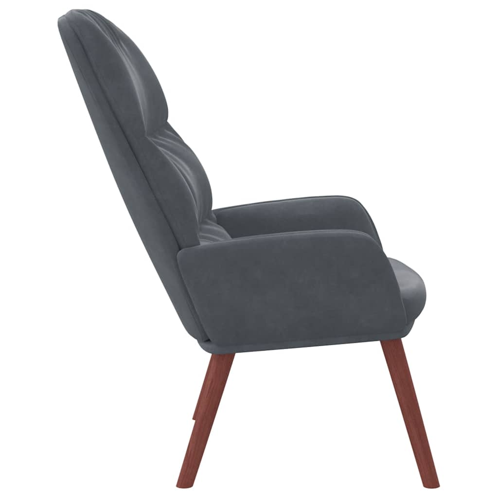 Lounge chair, dark grey, velvet