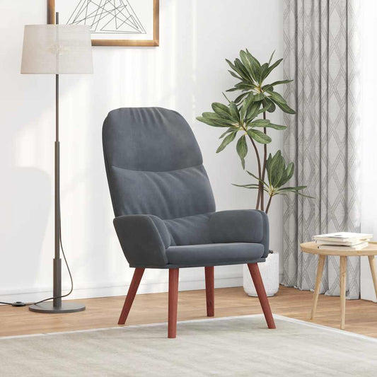 Lounge chair, dark grey, velvet