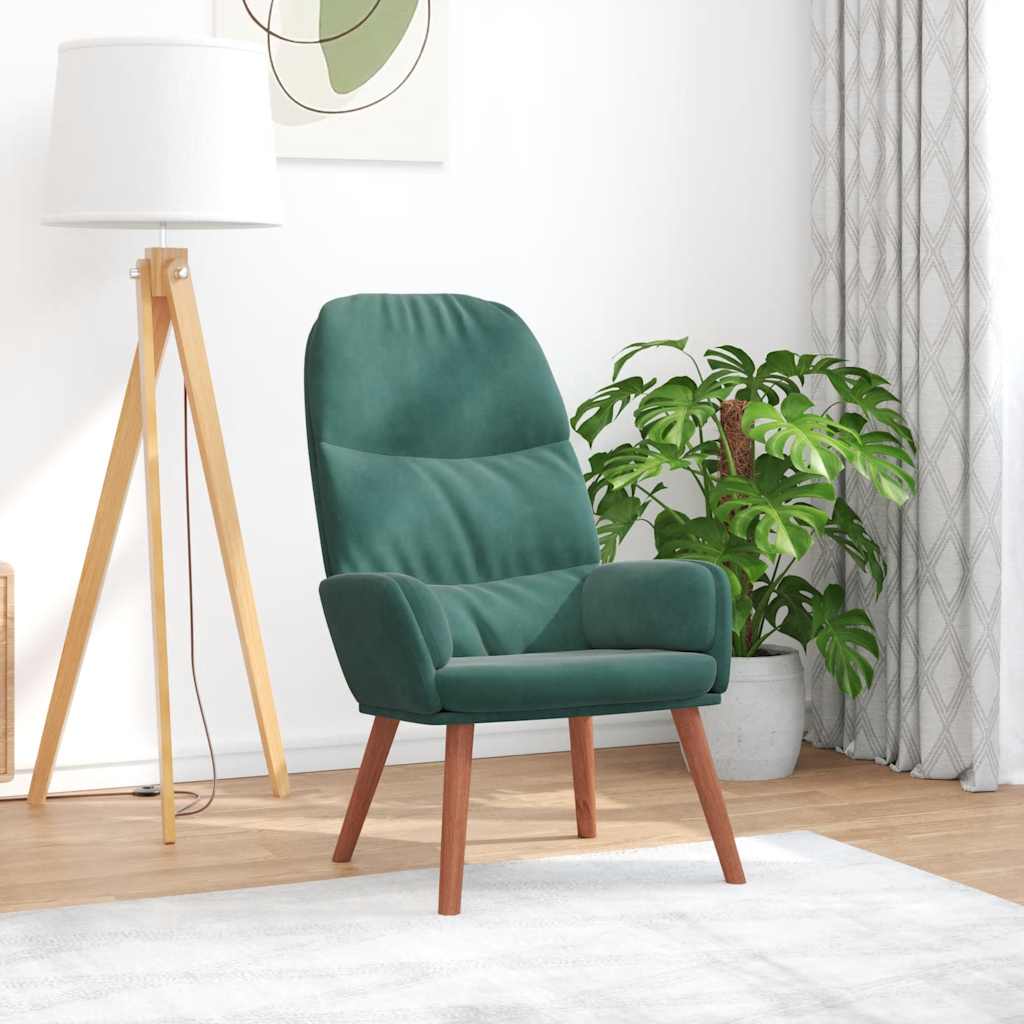 Lounge chair, dark green, velvet