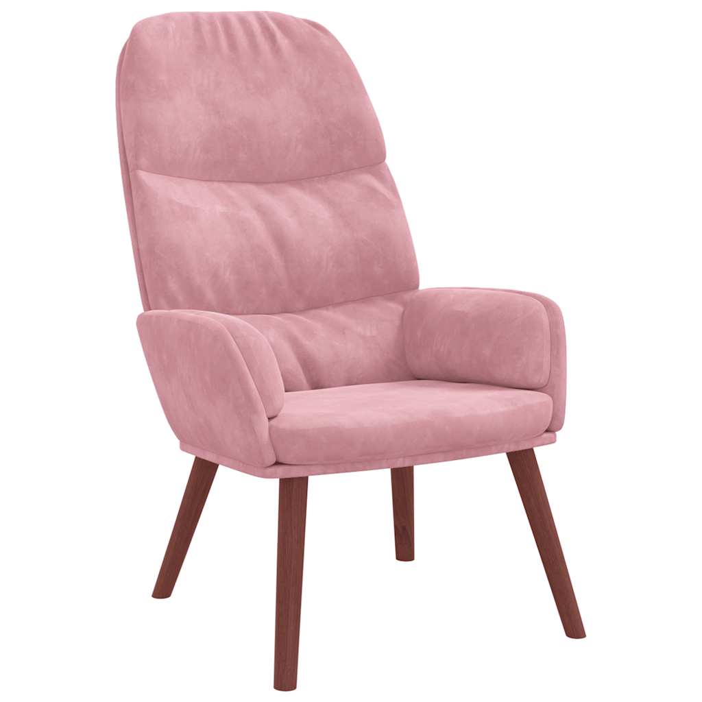 Lounge chair, pink, velvet