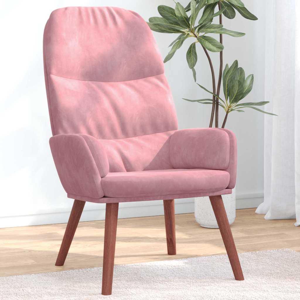 Lounge chair, pink, velvet