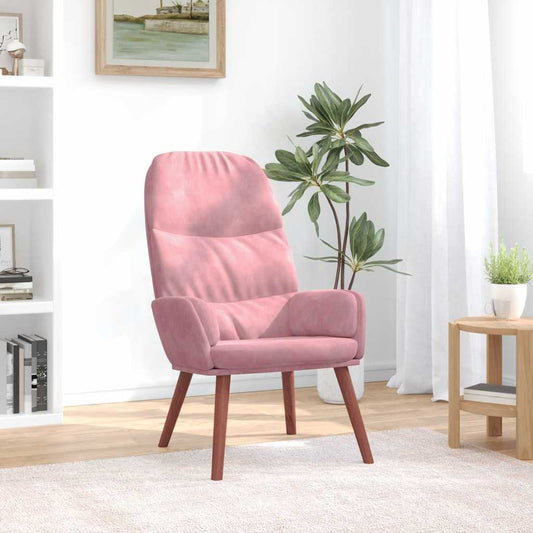 Lounge chair, pink, velvet