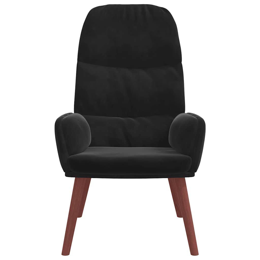 Lounge chair, black, velvet