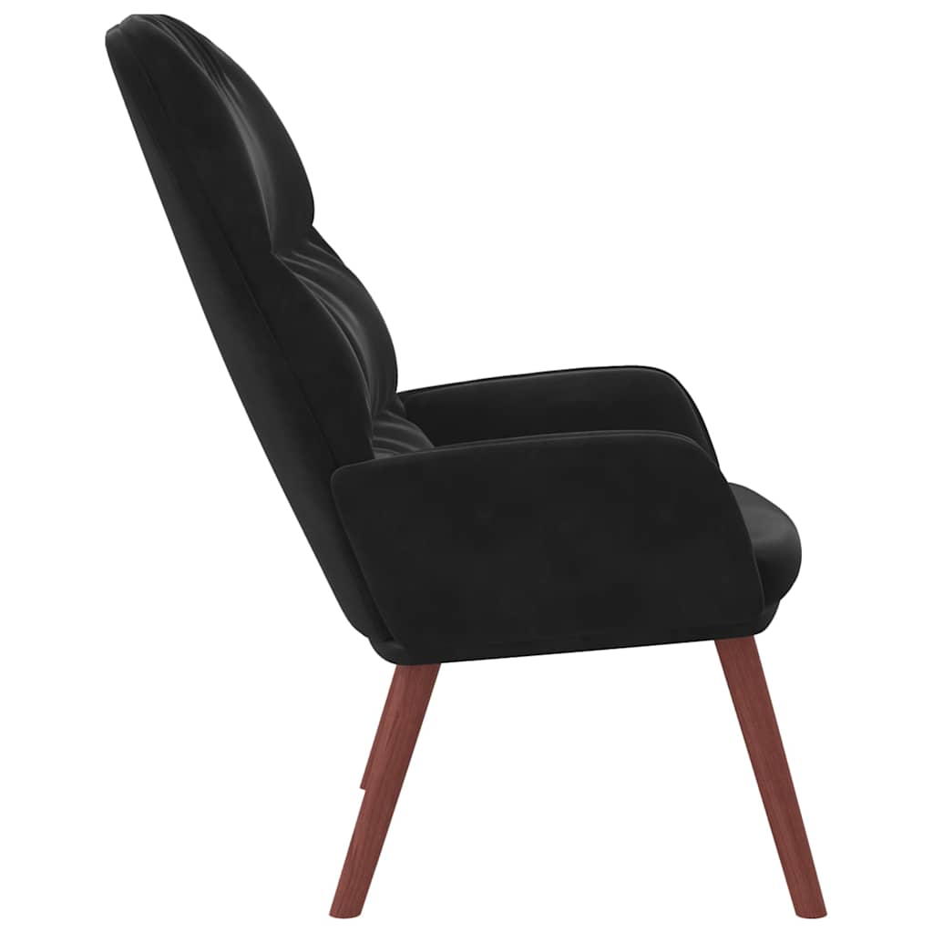 Lounge chair, black, velvet