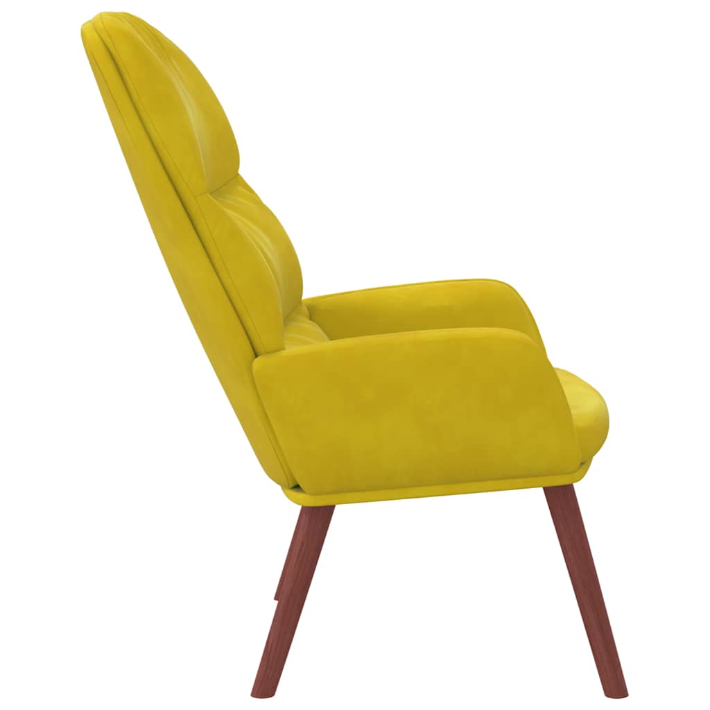 Yellow velvet lounge chair