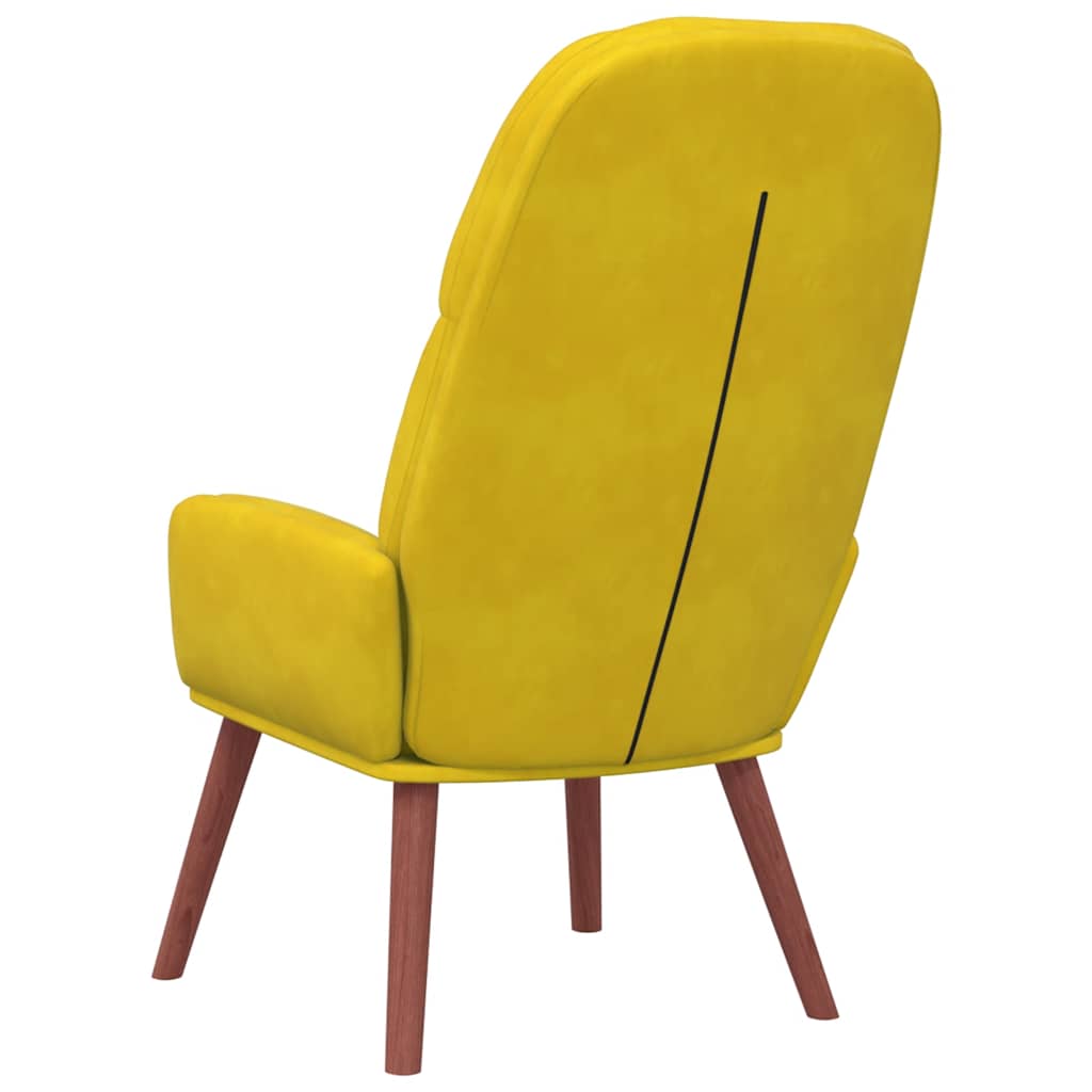 Yellow velvet lounge chair