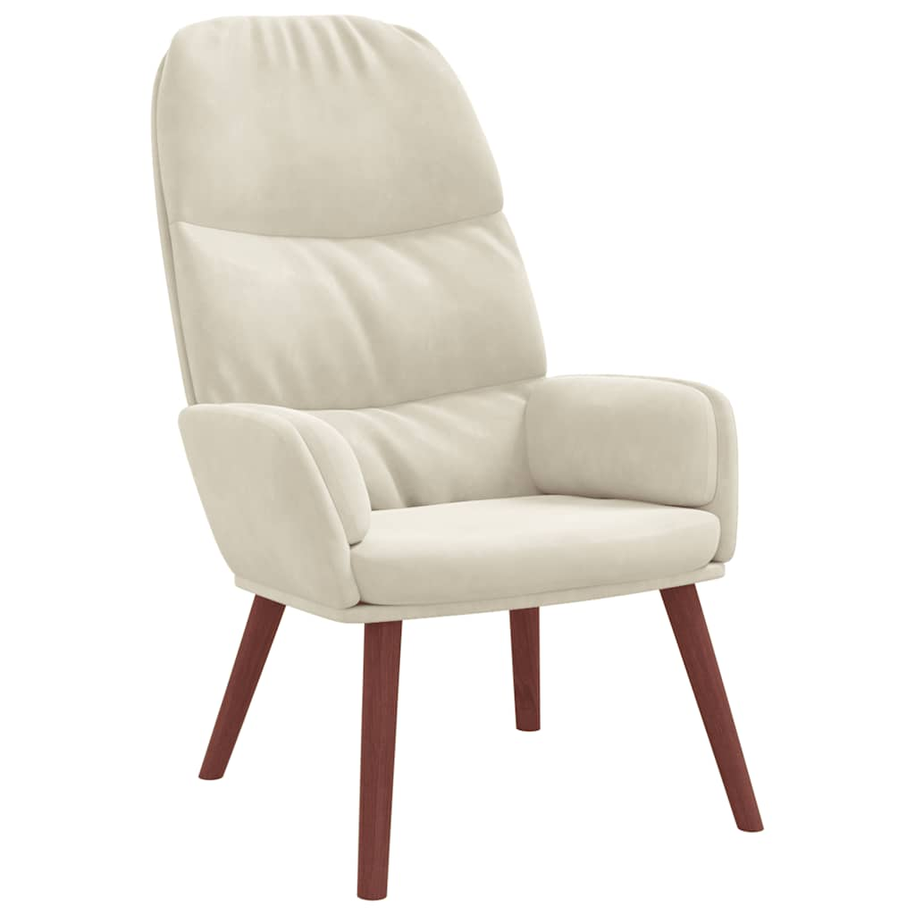 Lounge chair, cream white, velvet