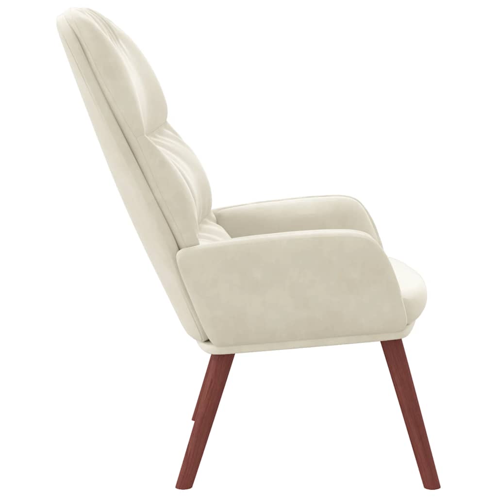 Lounge chair, cream white, velvet