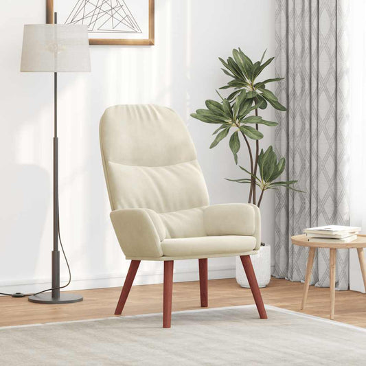 Lounge chair, cream white, velvet