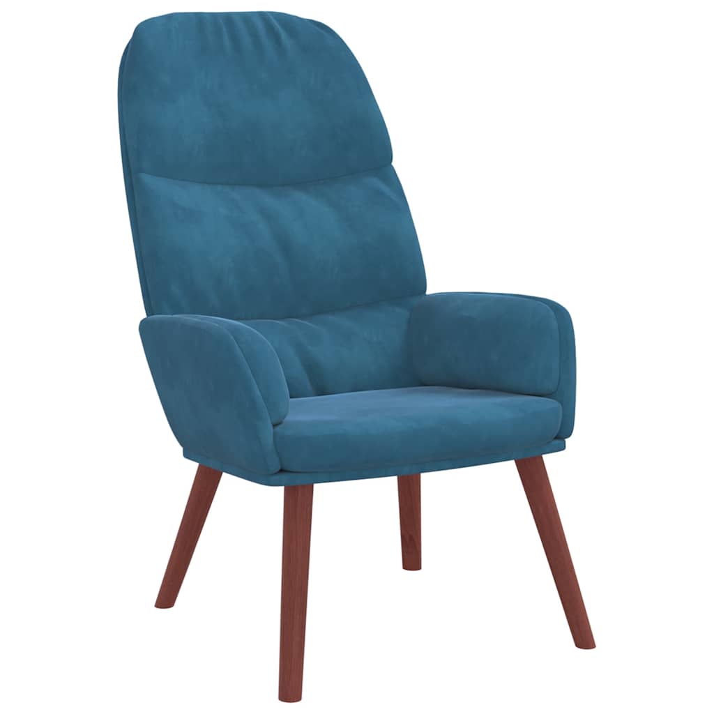 Lounge chair, blue, velvet