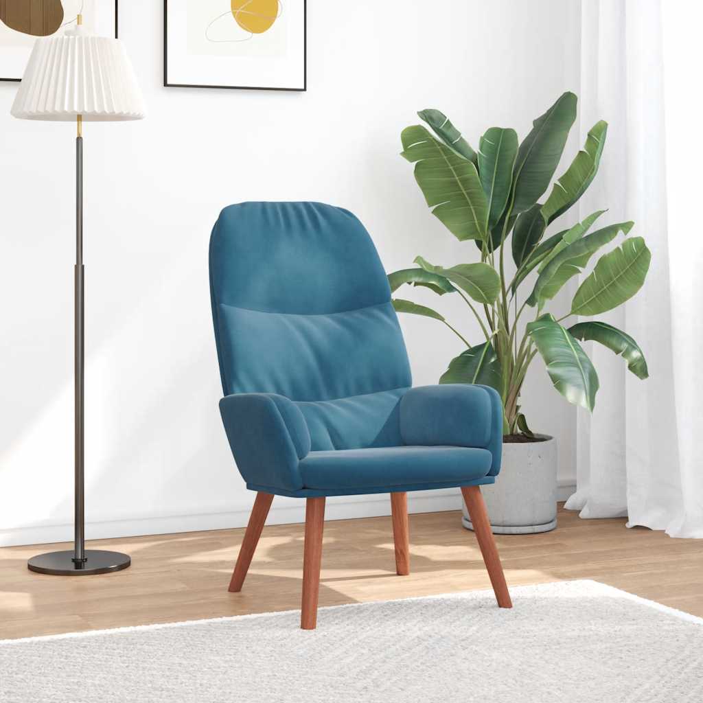 Lounge chair, blue, velvet