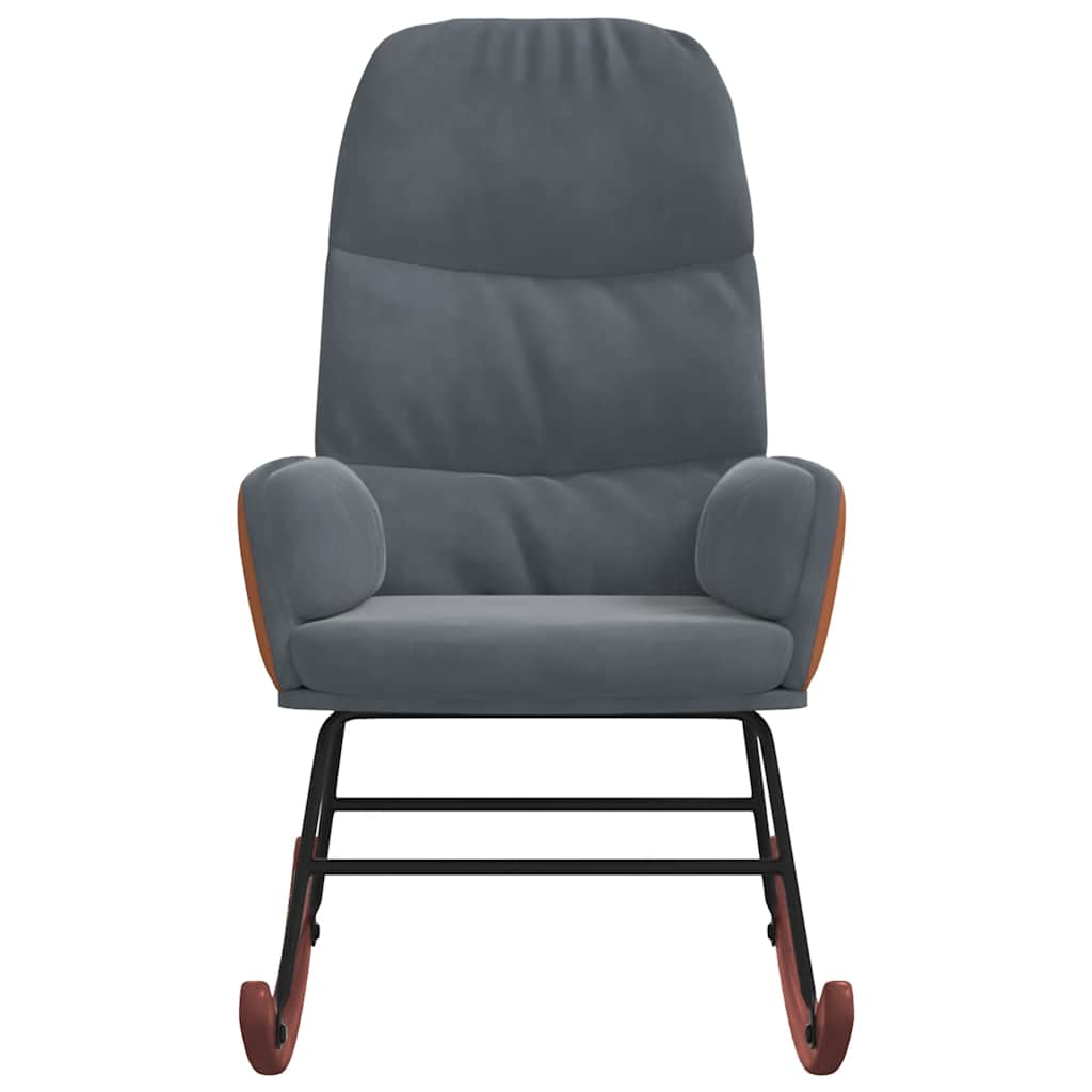 Rocking chair, dark grey, velvet