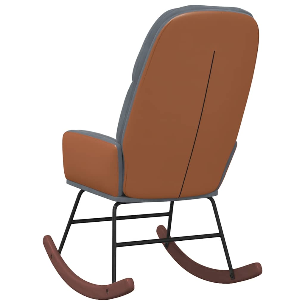 Rocking chair, dark grey, velvet