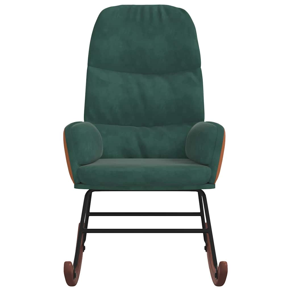 Rocking chair, dark green, velvet