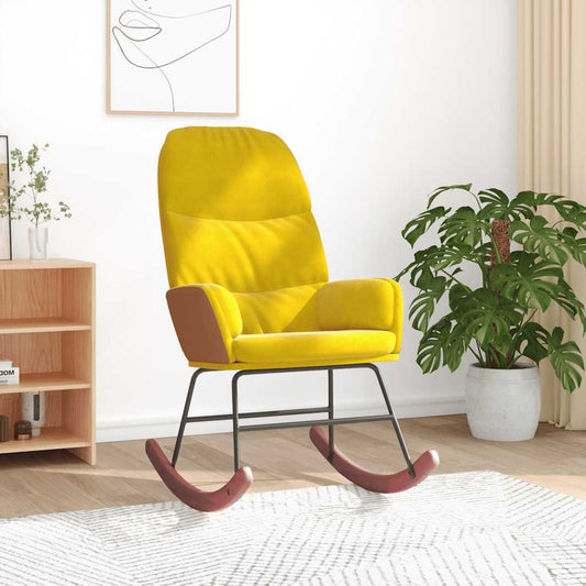 Rocking chair, yellow, velvet