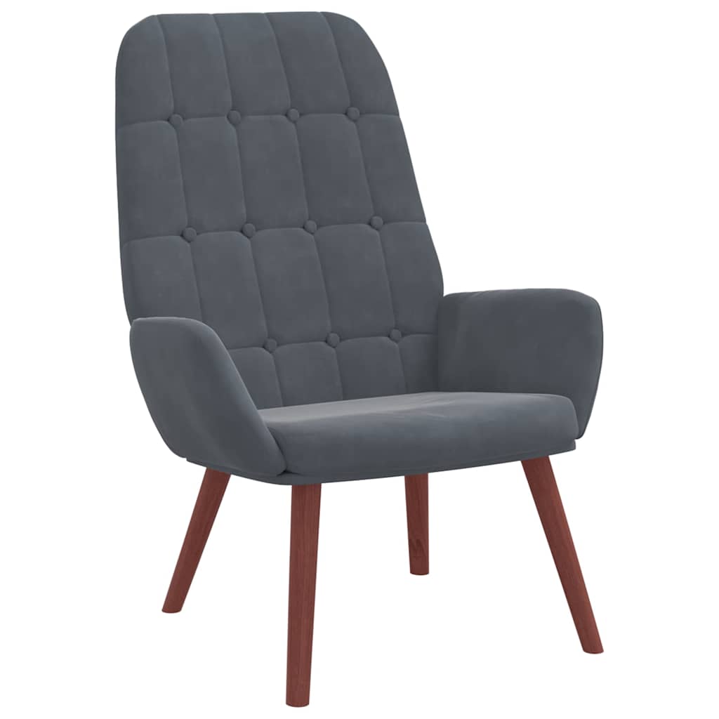 Lounge chair, dark grey, velvet