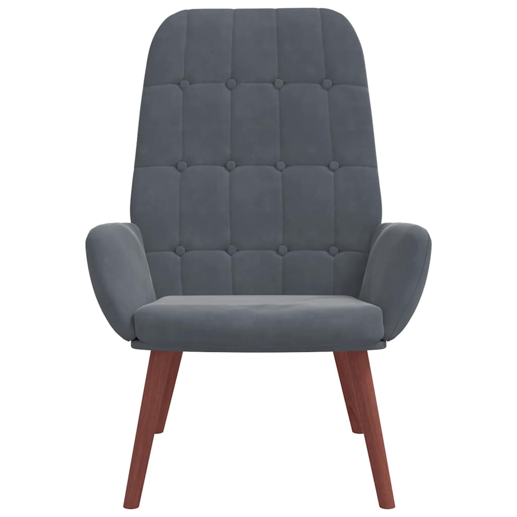 Lounge chair, dark grey, velvet