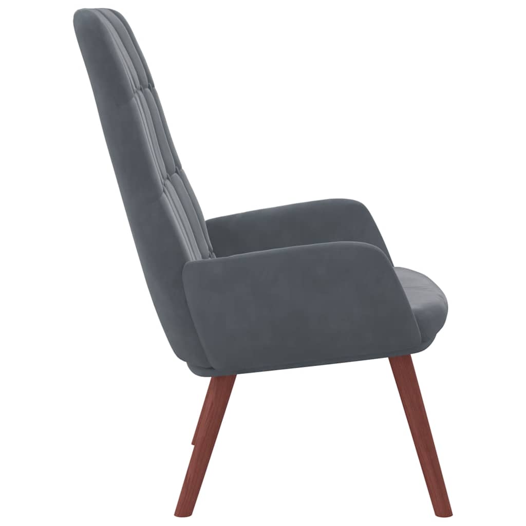 Lounge chair, dark grey, velvet