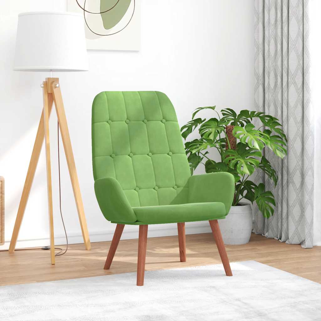 Lounge chair, light green, velvet