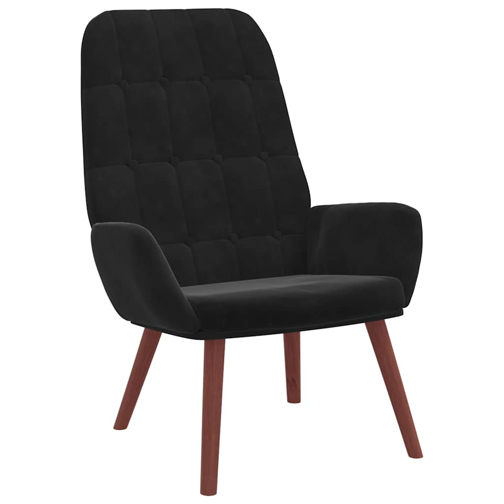 Lounge chair, black, velvet