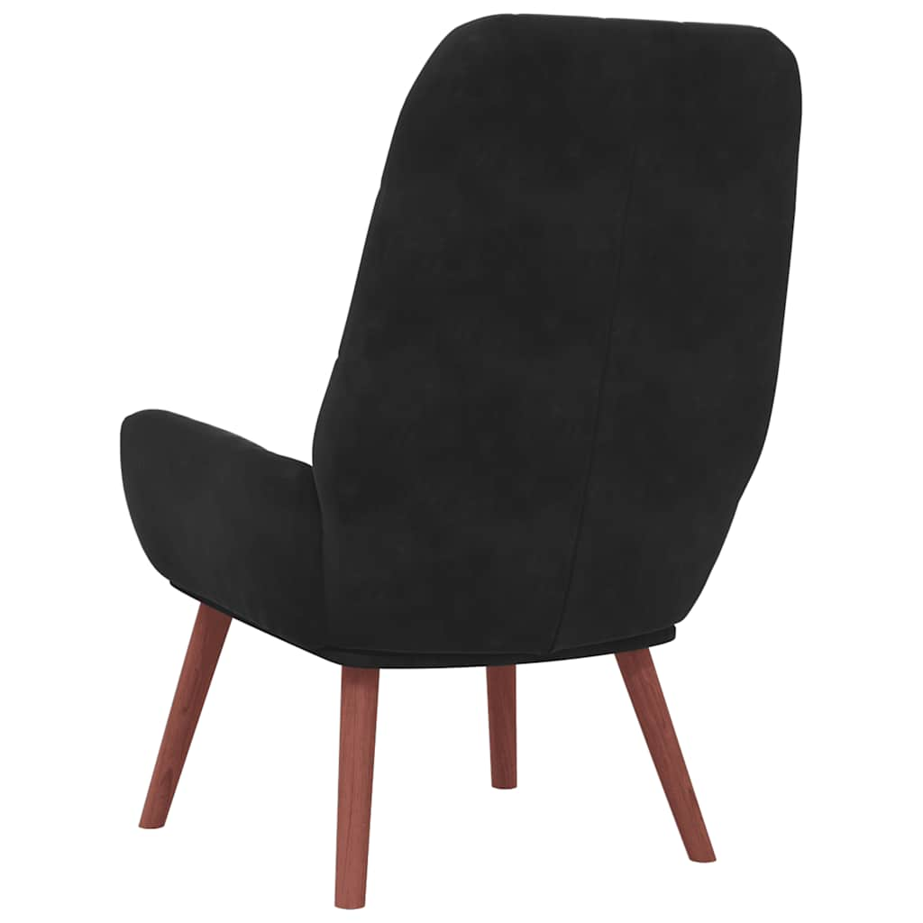 Lounge chair, black, velvet