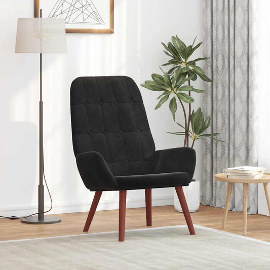 Lounge chair, black, velvet