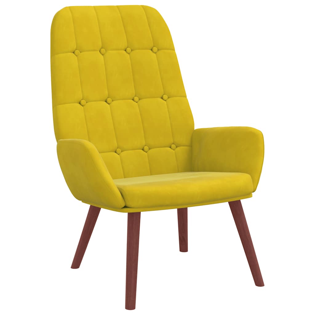 Yellow velvet lounge chair