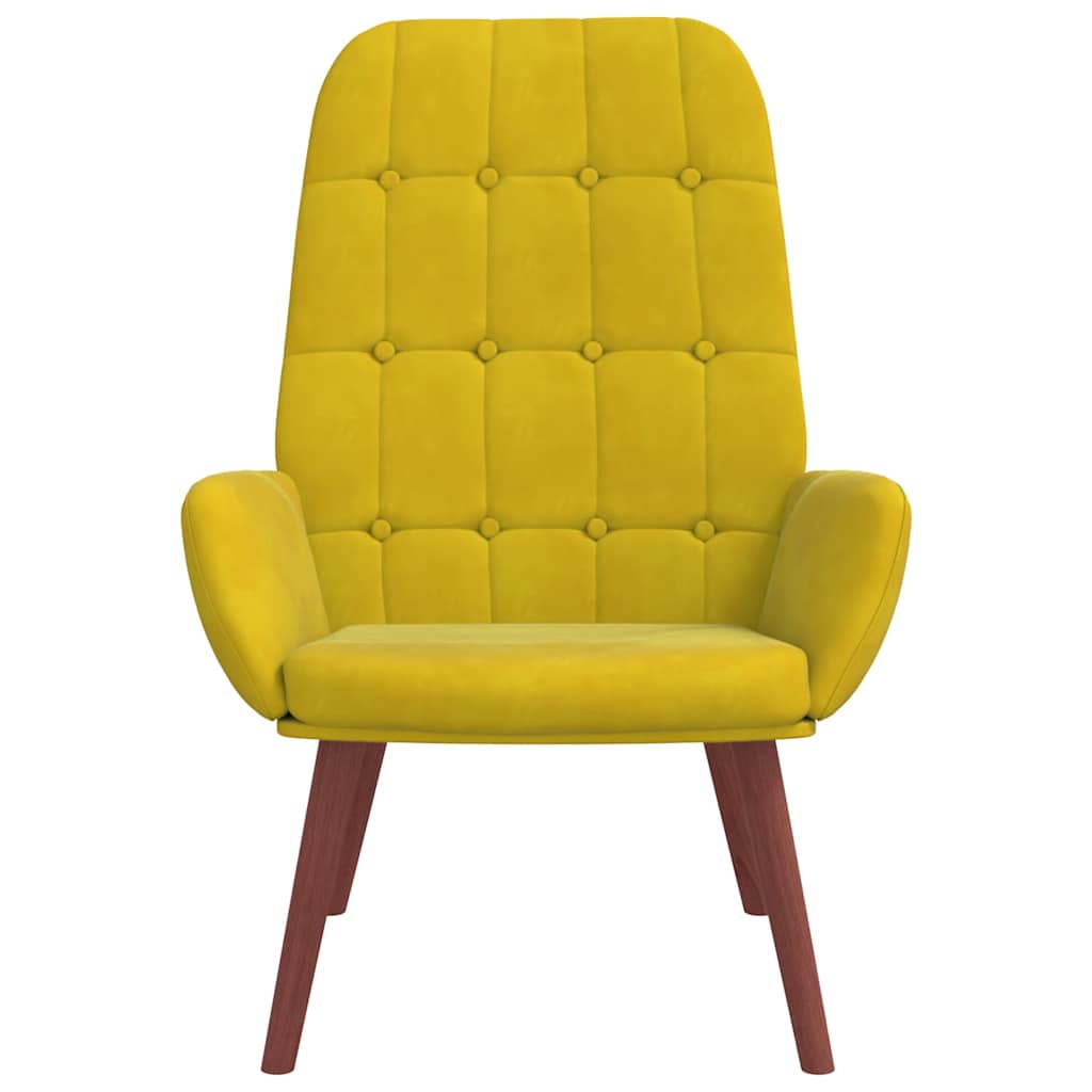 Yellow velvet lounge chair