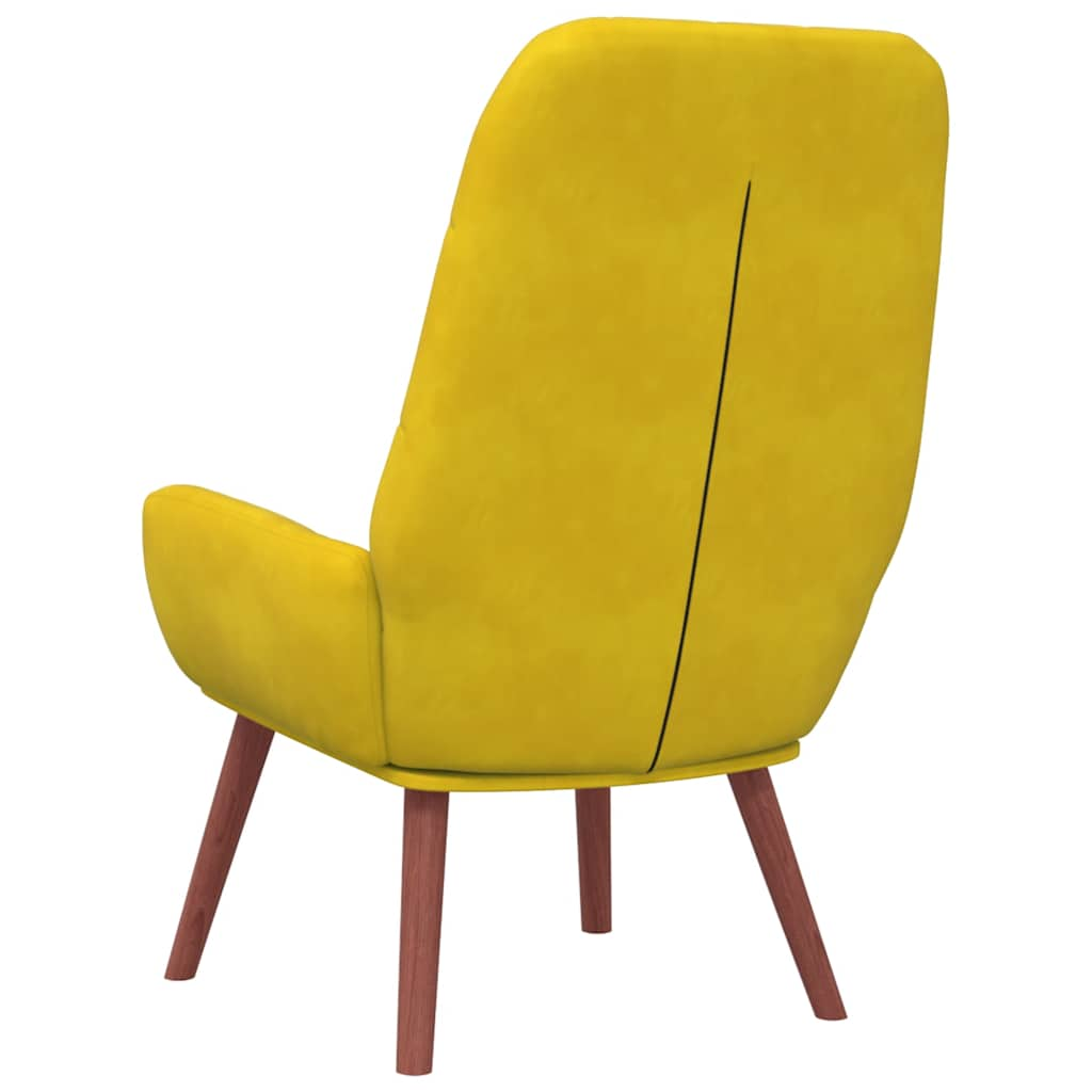 Yellow velvet lounge chair