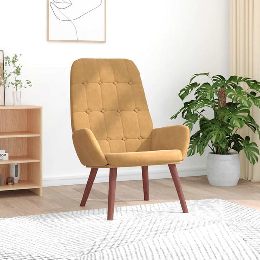 Lounge chair, brown, velvet