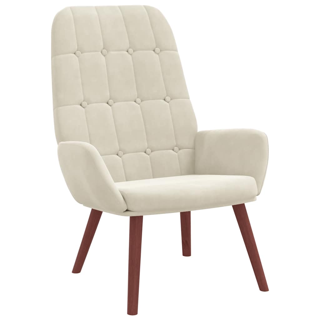 Lounge chair, cream white, velvet