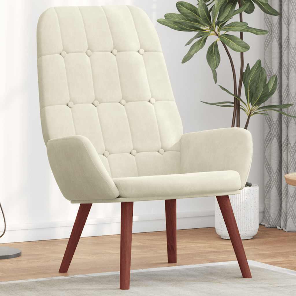 Lounge chair, cream white, velvet