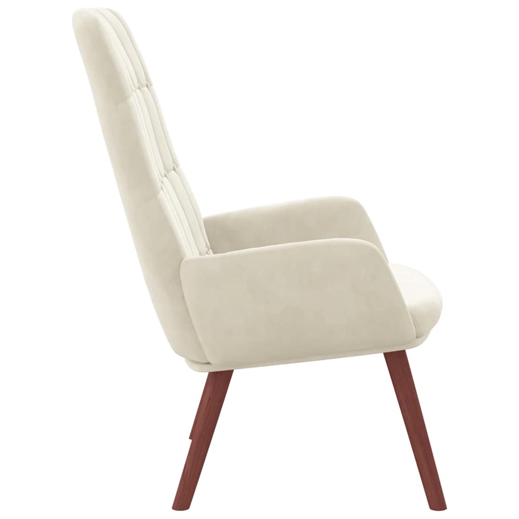 Lounge chair, cream white, velvet