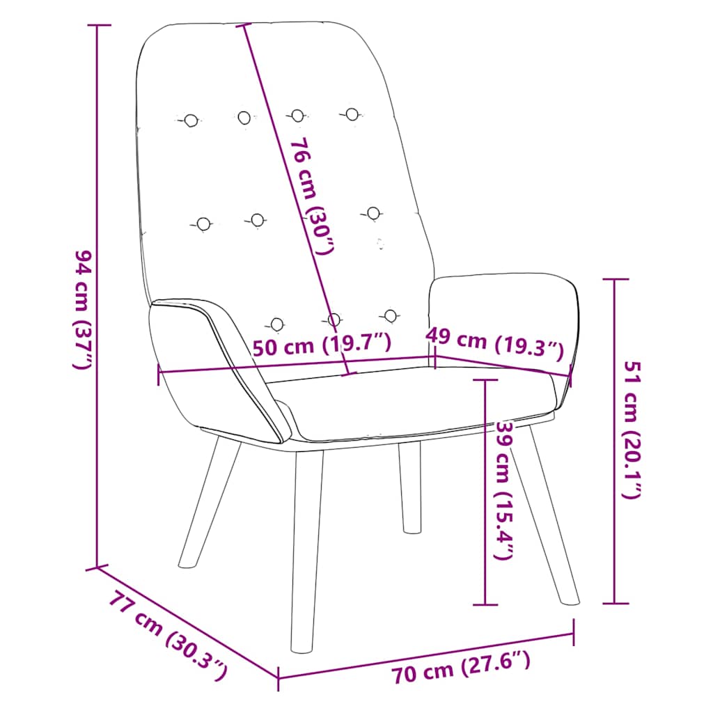 Lounge chair, cream white, velvet