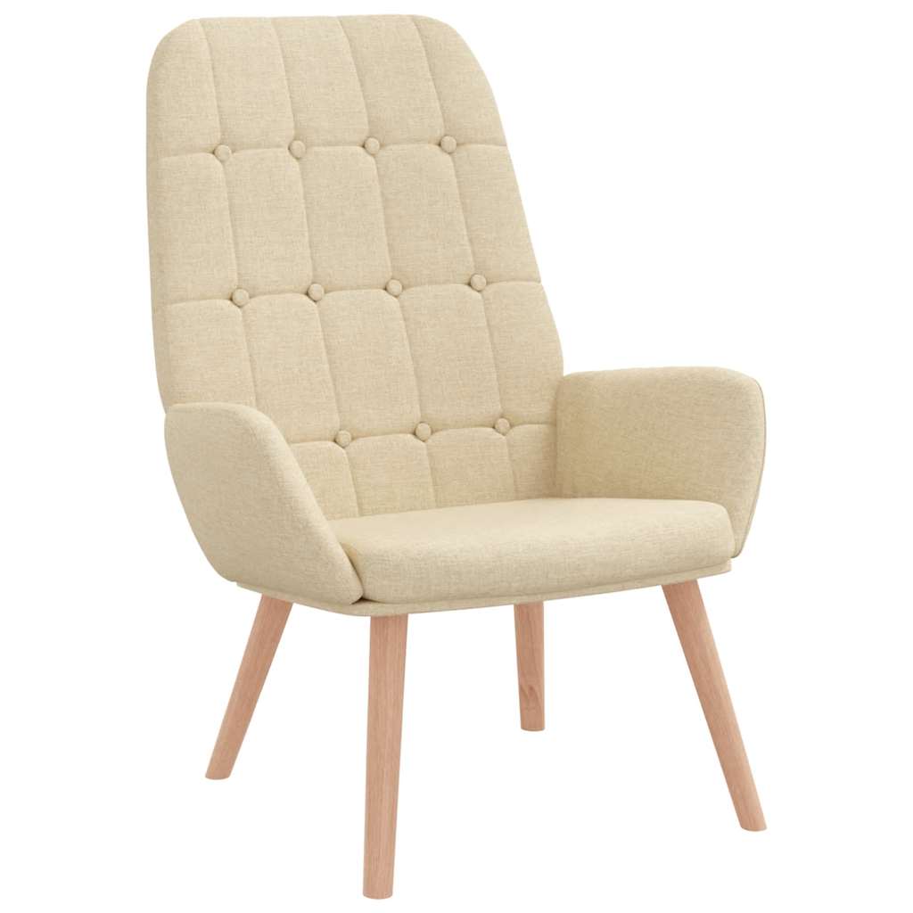 Relaxing chair, cream, textile material