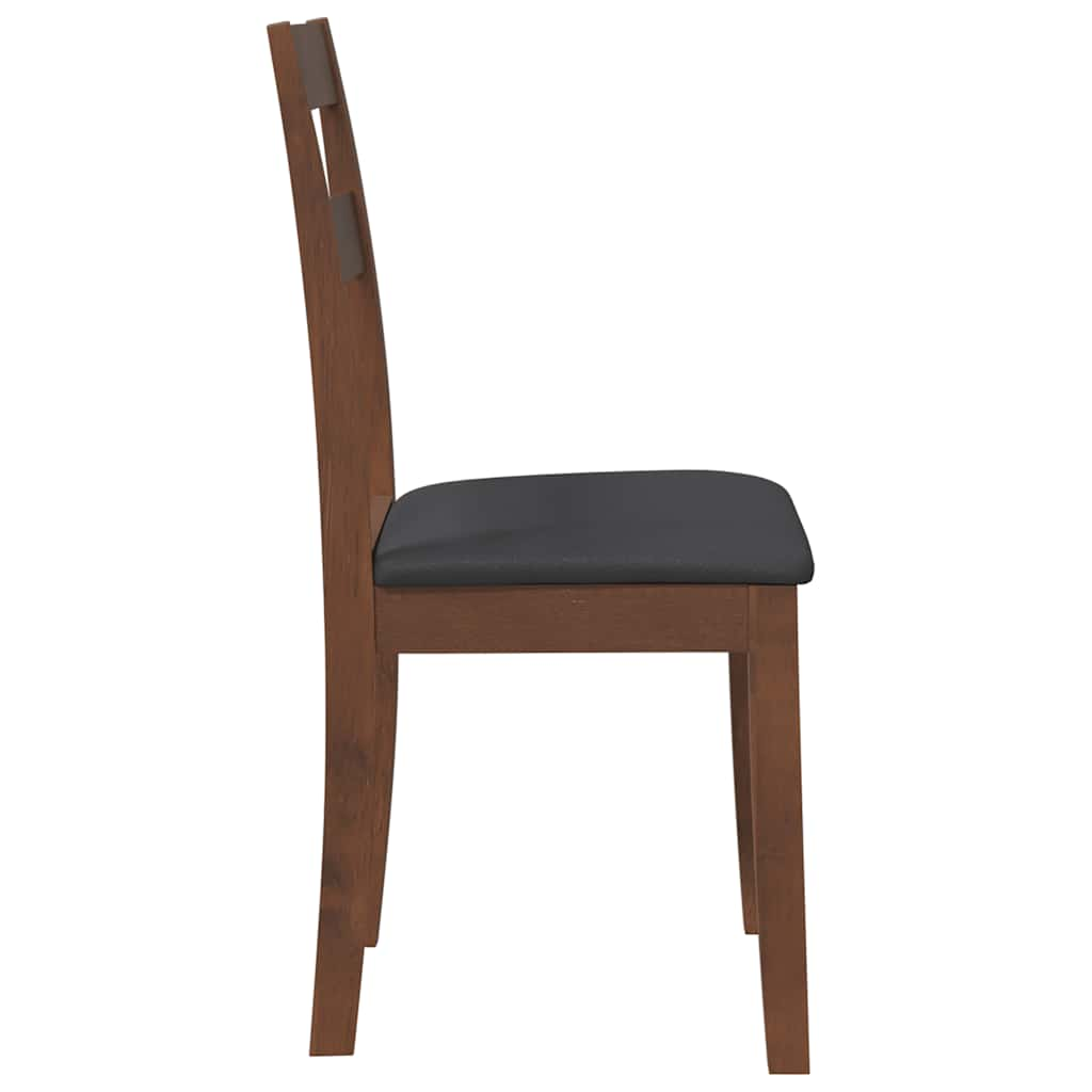 Dining room chairs with cushions 2 pcs. rubber made of solid wood brown