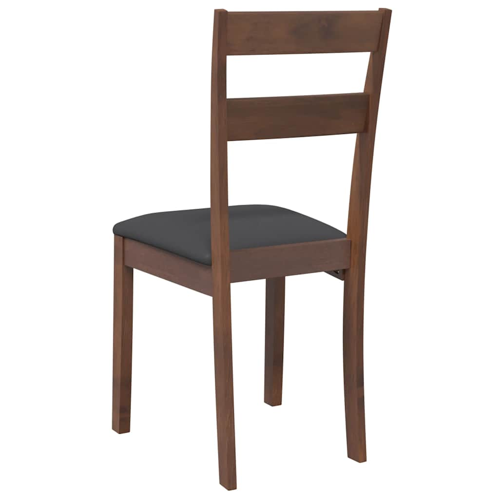 Dining room chairs with cushions 2 pcs. rubber made of solid wood brown