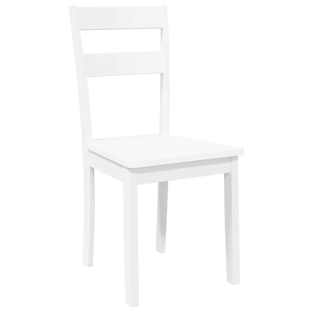 Dining Chairs 2 pcs Solid Wood Rubber White