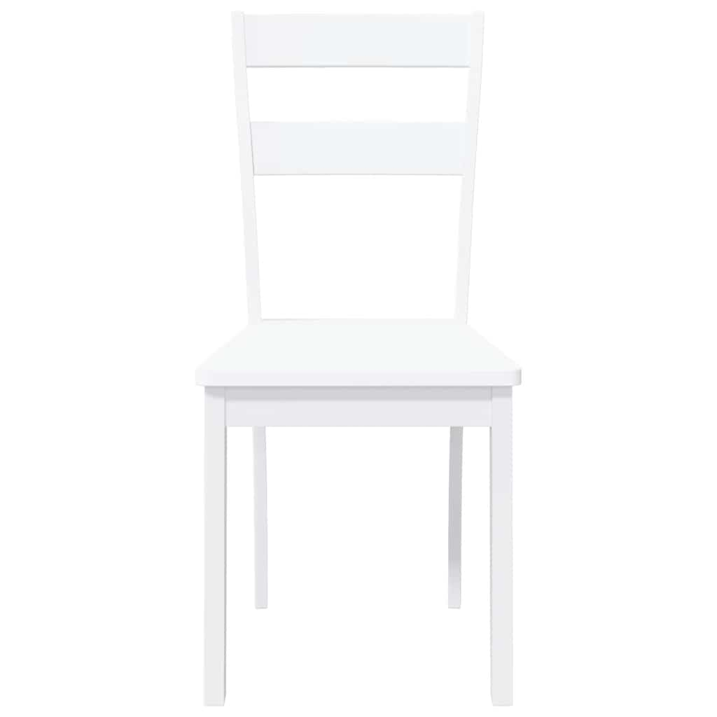 Dining Chairs 2 pcs Solid Wood Rubber White