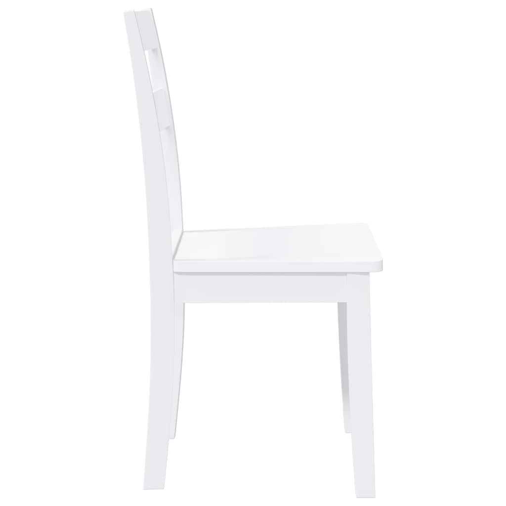 Dining Chairs 2 pcs Solid Wood Rubber White