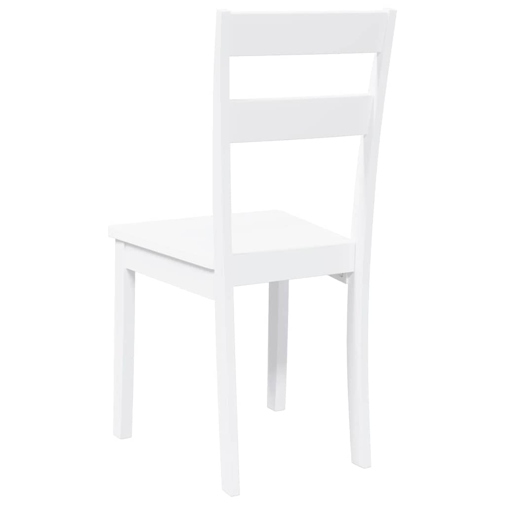 Dining Chairs 2 pcs Solid Wood Rubber White